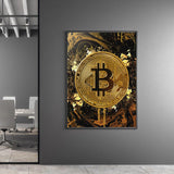 Bitcoin und Ethereum Wandbild für Büro