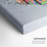 Graffiti Cube – Leinwand Qualitätsdetail mit 300 g/m² Premium-Leinwand und feiner, matter Leinwandstruktur