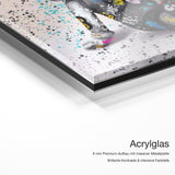 Graffiti Kaws – Acrylglas Qualitätsdetail mit 6 mm Premium-Aufbau, massiver Metallplatte und intensiver Farbtiefe