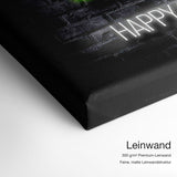 Happy Gaming – Leinwand Qualitätsdetail mit 300 g/m² Premium-Leinwand und feiner, matter Leinwandstruktur