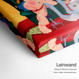 Hustler Bunny – Leinwand Qualitätsdetail mit 300 g/m² Premium-Leinwand und feiner, matter Leinwandstruktur