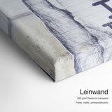 I Love Life – Leinwand Qualitätsdetail mit 300 g/m² Premium-Leinwand und feiner, matter Leinwandstruktur