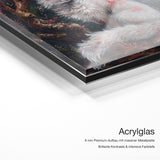 Inari – Acrylglas Qualitätsdetail mit 6 mm Premium-Aufbau, massiver Metallplatte und intensiver Farbtiefe
