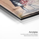 Innocent Kisses – Acrylglas Qualitätsdetail mit 6 mm Premium-Aufbau, massiver Metallplatte und intensiver Farbtiefe