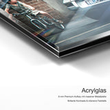 It All starts with a Dream color – Acrylglas Qualitätsdetail mit 6 mm Premium-Aufbau, massiver Metallplatte und intensiver Farbtiefe