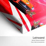 Jaguar F-Type – Leinwand Qualitätsdetail mit 300 g/m² Premium-Leinwand und feiner, matter Leinwandstruktur