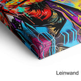 Joker im Pop-Art-Stil „Why so serious“ – Joker Why So Serious Leinwand mit schwarzem Bilderrahmen