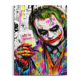Joker im Pop-Art-Stil „Why so serious“ – Joker Why So Serious Wandbild auf Leinwand