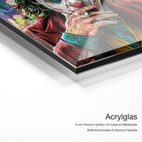 Joker – Acrylglas Qualitätsdetail mit 6 mm Premium-Aufbau, massiver Metallplatte und intensiver Farbtiefe