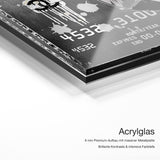 Karl Amex – Acrylglas Qualitätsdetail mit 6 mm Premium-Aufbau, massiver Metallplatte und intensiver Farbtiefe