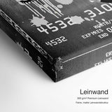 Karl Amex – Leinwand Qualitätsdetail mit 300 g/m² Premium-Leinwand und feiner, matter Leinwandstruktur