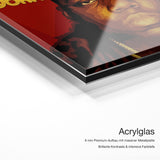 King Biggi – Acrylglas Qualitätsdetail mit 6 mm Premium-Aufbau, massiver Metallplatte und intensiver Farbtiefe