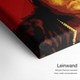 King Biggi – Leinwand Qualitätsdetail mit 300 g/m² Premium-Leinwand und feiner, matter Leinwandstruktur