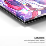 Lola Power – Acrylglas Qualitätsdetail mit 6 mm Premium-Aufbau, massiver Metallplatte und intensiver Farbtiefe