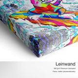 Learn to Surf – Leinwand Qualitätsdetail mit 300 g/m² Premium-Leinwand und feiner, matter Leinwandstruktur