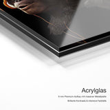 Legendary Monkeys – Acrylglas Qualitätsdetail mit 6 mm Premium-Aufbau, massiver Metallplatte und intensiver Farbtiefe
