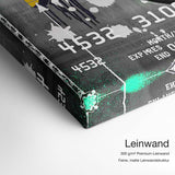 Leo Amex – Leinwand Qualitätsdetail mit 300 g/m² Premium-Leinwand und feiner, matter Leinwandstruktur