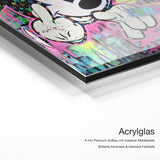 Life is Gucci – Acrylglas Qualitätsdetail mit 6 mm Premium-Aufbau, massiver Metallplatte und intensiver Farbtiefe