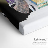 Lionel Messi World Champion – Leinwand Qualitätsdetail mit 300 g/m² Premium-Leinwand und feiner, matter Leinwandstruktur