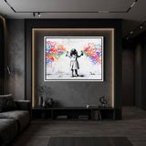 Gesprühtes rotes Herz im Street-Art-Stil – Love Spray modernes Wandbild