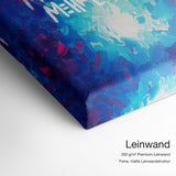 Mehr Liebe Mehr Leben – Leinwand Qualitätsdetail mit 300 g/m² Premium-Leinwand und feiner, matter Leinwandstruktur