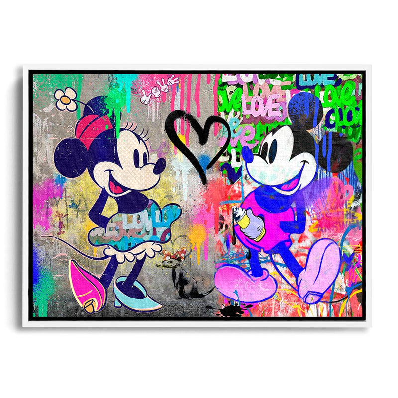 Wandbild von verliebter Minnie und Micky Mouse