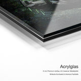 Money Bag – Acrylglas Qualitätsdetail mit 6 mm Premium-Aufbau, massiver Metallplatte und intensiver Farbtiefe