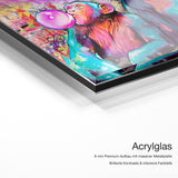 Monkey Legends – Acrylglas Qualitätsdetail mit 6 mm Premium-Aufbau, massiver Metallplatte und intensiver Farbtiefe