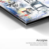 My Life my rules – Acrylglas Qualitätsdetail mit 6 mm Premium-Aufbau, massiver Metallplatte und intensiver Farbtiefe