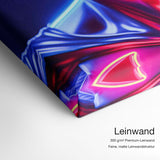 Neon Batman – Leinwand Qualitätsdetail mit 300 g/m² Premium-Leinwand und feiner, matter Leinwandstruktur