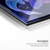 Neon Kois – Acrylglas Qualitätsdetail mit 6 mm Premium-Aufbau, massiver Metallplatte und intensiver Farbtiefe