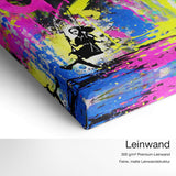 Never Never Give Up – Leinwand Qualitätsdetail mit 300 g/m² Premium-Leinwand und feiner, matter Leinwandstruktur