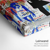 Never Give Up No. 1 – Leinwand Qualitätsdetail mit 300 g/m² Premium-Leinwand und feiner, matter Leinwandstruktur