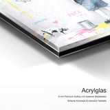No Drama – Acrylglas Qualitätsdetail mit 6 mm Premium-Aufbau, massiver Metallplatte und intensiver Farbtiefe