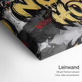 No Money no Honey No.2 – Leinwand-Qualitätsdetail mit 300 g/m² Premium-Leinwand und feiner matter Leinwandstruktur