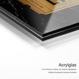 ONE LIFE Ticket – Acrylglas-Qualitätsdetail mit 6 mm Premium-Aufbau, massiver Metallplatte und intensiver Farbtiefe