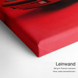 Porsche 911 red – Leinwand-Qualitätsdetail mit 300 g/m² Premium-Leinwand und feiner matter Leinwandstruktur