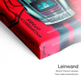 Porsche GT3 RS – Leinwand-Qualitätsdetail mit 300 g/m² Premium-Leinwand und feiner matter Leinwandstruktur