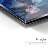 PP Porsche – Acrylglas-Qualitätsdetail mit 6 mm Premium-Aufbau, massiver Metallplatte und intensiver Farbtiefe