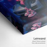 PP Porsche – Leinwand-Qualitätsdetail mit 300 g/m² Premium-Leinwand und feiner matter Leinwandstruktur