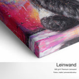 Panda – Leinwand-Qualitätsdetail mit 300 g/m² Premium-Leinwand und feiner matter Leinwandstruktur