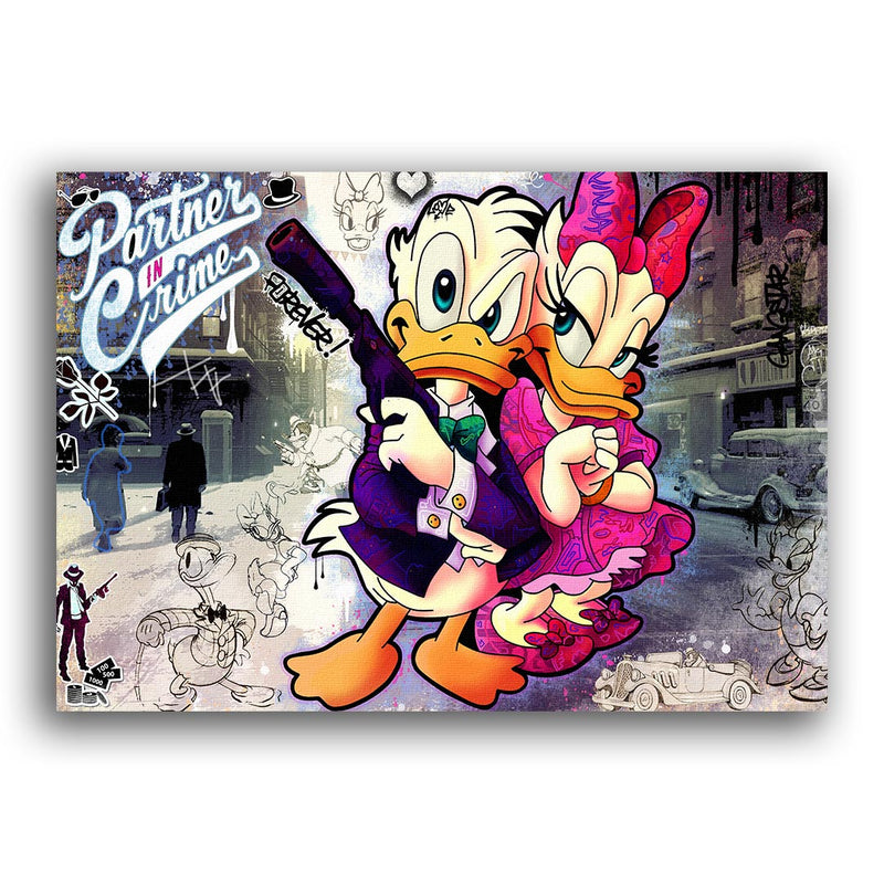 Minnie und Micky Mouse im Bonnie und Clyde Style
