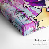 Partners in Crime forever – Leinwand-Qualitätsdetail mit 300 g/m² Premium-Leinwand und feiner matter Leinwandstruktur