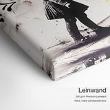 Peace Girl – Leinwand-Qualitätsdetail mit 300 g/m² Premium-Leinwand und feiner matter Leinwandstruktur