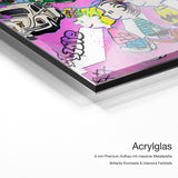 Peanuts – Acrylglas-Qualitätsdetail mit 6 mm Premium-Aufbau, massiver Metallplatte und intensiver Farbtiefe
