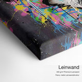 PopArt Queen – Leinwand-Qualitätsdetail mit 300 g/m² Premium-Leinwand und feiner matter Leinwandstruktur
