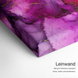 Purple Sun – Leinwand Qualitätsdetail mit 300 g/m² Premium-Leinwand und feiner, matter Leinwandstruktur