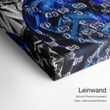 Royal Bitcoin – Leinwand-Qualitätsdetail mit 300 g/m² Premium-Leinwand und feiner matter Leinwandstruktur