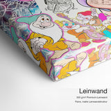Schneewittchen – Leinwand-Qualitätsdetail mit 300 g/m² Premium-Leinwand und feiner matter Leinwandstruktur