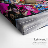 Shopping Queen – Leinwand-Qualitätsdetail mit 300 g/m² Premium-Leinwand und feiner matter Leinwandstruktur